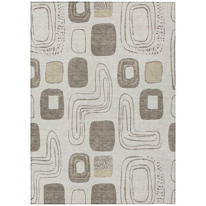 Aelira Brown Washable Indoor - Outdoor Rug - LOOMLAN - LOOMLAN Rugs - Outdoor Rugs