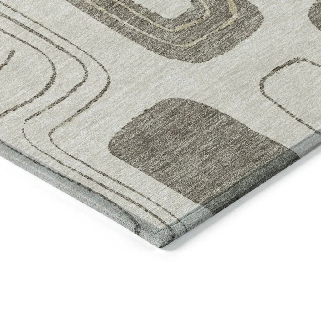 Aelira Brown Washable Indoor - Outdoor Rug - LOOMLAN - LOOMLAN Rugs - Outdoor Rugs