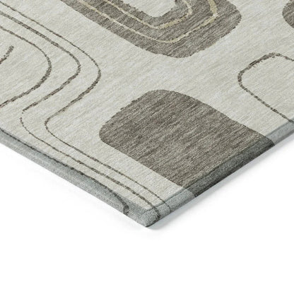 Aelira Brown Washable Indoor - Outdoor Rug - LOOMLAN - LOOMLAN Rugs - Outdoor Rugs