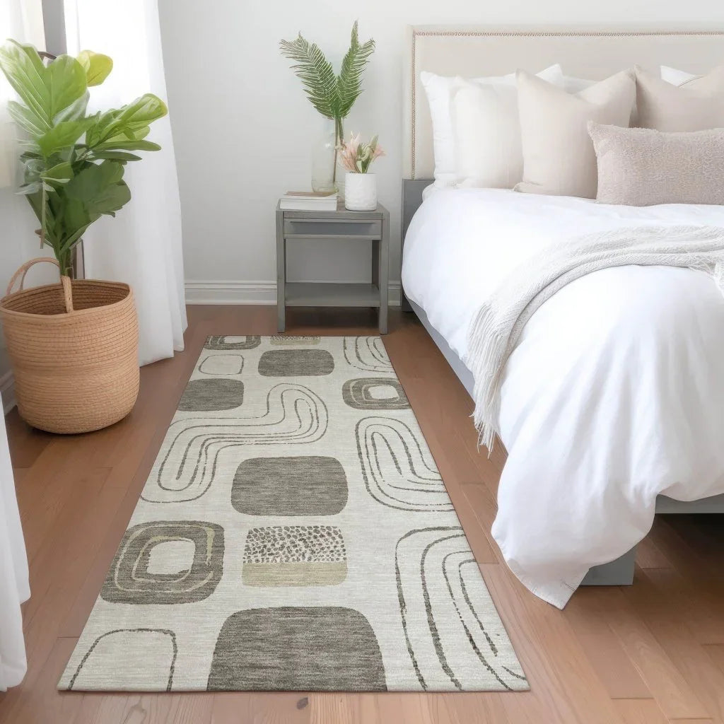 Aelira Brown Washable Indoor - Outdoor Rug - LOOMLAN - LOOMLAN Rugs - Outdoor Rugs