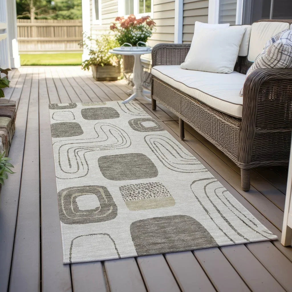 Aelira Brown Washable Indoor - Outdoor Rug - LOOMLAN - LOOMLAN Rugs - Outdoor Rugs
