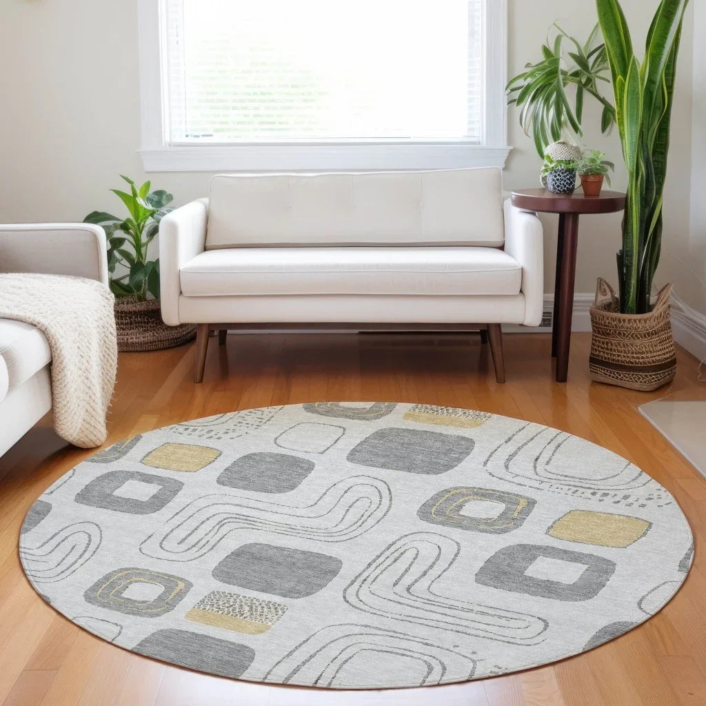 Aelira Gray Washable Indoor - Outdoor Rug - LOOMLAN - LOOMLAN Rugs - Outdoor Rugs