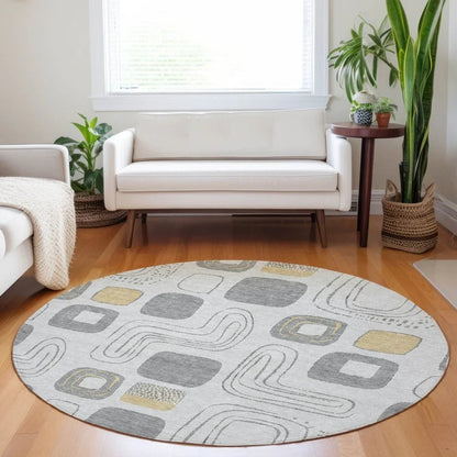 Aelira Gray Washable Indoor - Outdoor Rug - LOOMLAN - LOOMLAN Rugs - Outdoor Rugs