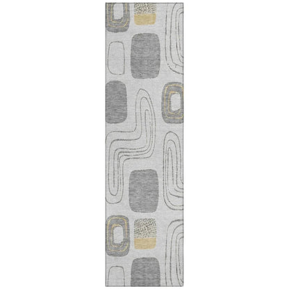 Aelira Gray Washable Indoor - Outdoor Rug - LOOMLAN - LOOMLAN Rugs - Outdoor Rugs