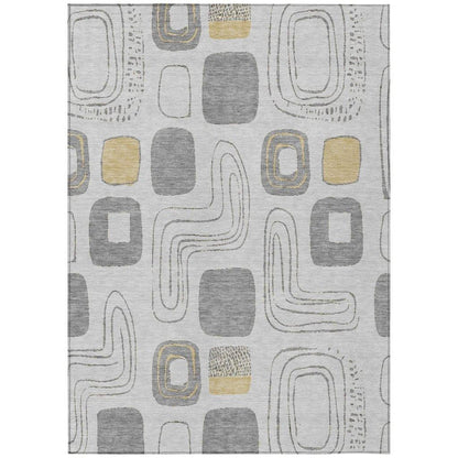 Aelira Gray Washable Indoor - Outdoor Rug - LOOMLAN - LOOMLAN Rugs - Outdoor Rugs