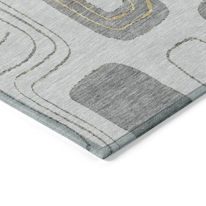 Aelira Gray Washable Indoor - Outdoor Rug - LOOMLAN - LOOMLAN Rugs - Outdoor Rugs