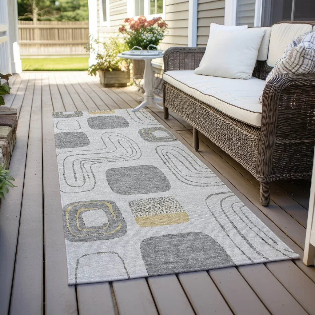 Aelira Gray Washable Indoor - Outdoor Rug - LOOMLAN - LOOMLAN Rugs - Outdoor Rugs