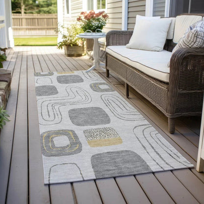 Aelira Gray Washable Indoor - Outdoor Rug - LOOMLAN - LOOMLAN Rugs - Outdoor Rugs