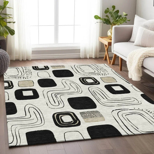 Aelira Ivory Washable Indoor - Outdoor Rug - LOOMLAN - LOOMLAN Rugs - Outdoor Rugs