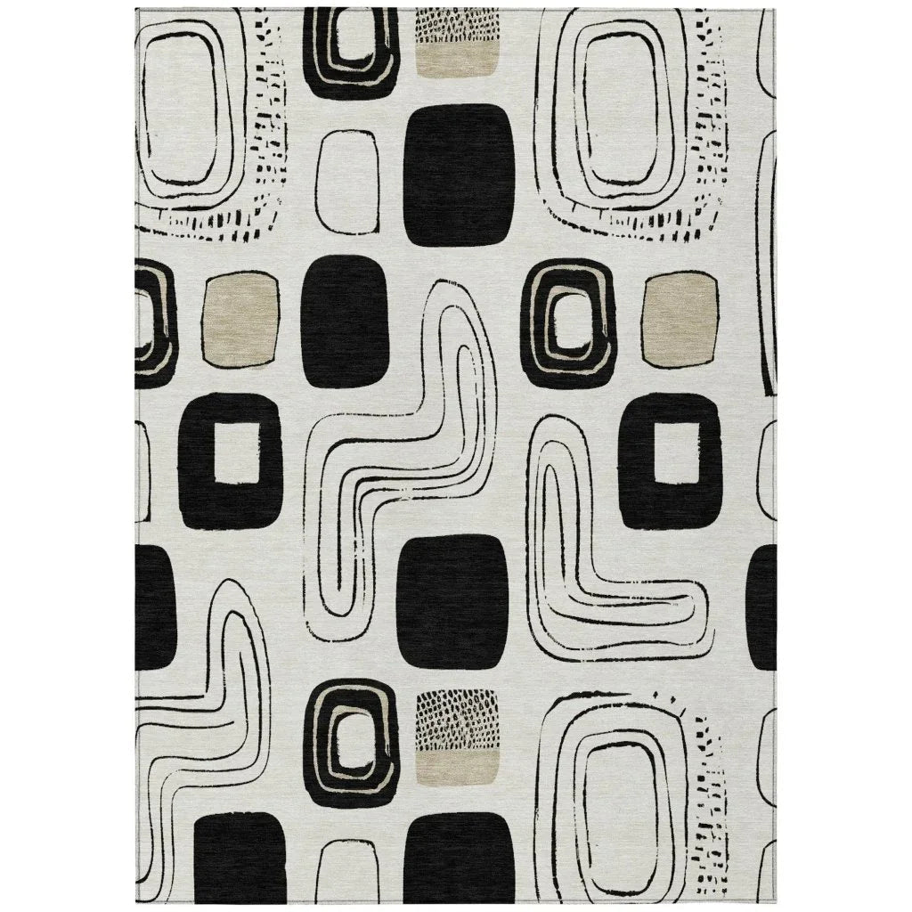 Aelira Ivory Washable Indoor - Outdoor Rug - LOOMLAN - LOOMLAN Rugs - Outdoor Rugs
