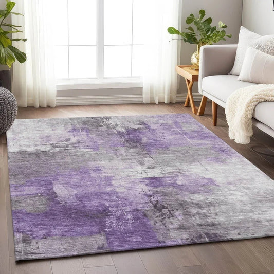 Aelon Purple Washable Indoor - Outdoor Rug - LOOMLAN - LOOMLAN Rugs - Outdoor Rugs