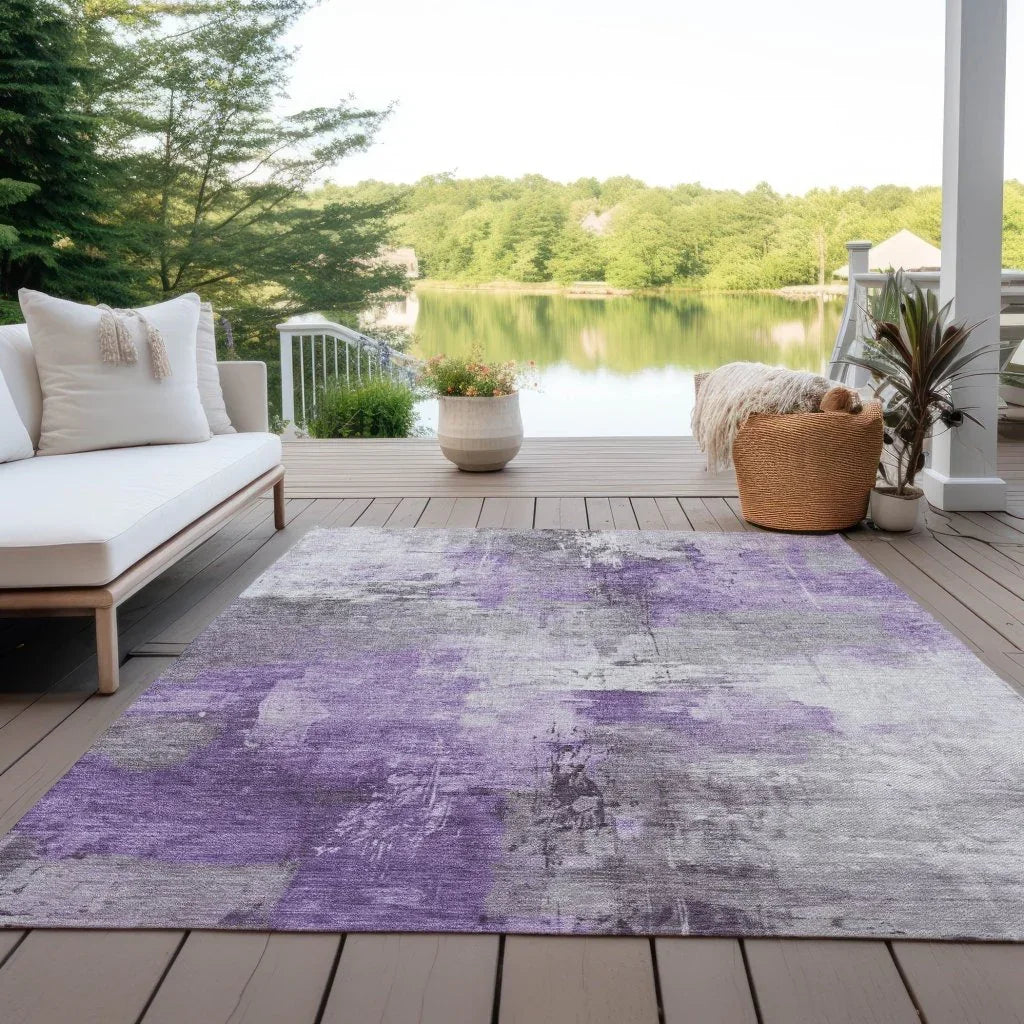 Aelon Purple Washable Indoor - Outdoor Rug - LOOMLAN - LOOMLAN Rugs - Outdoor Rugs