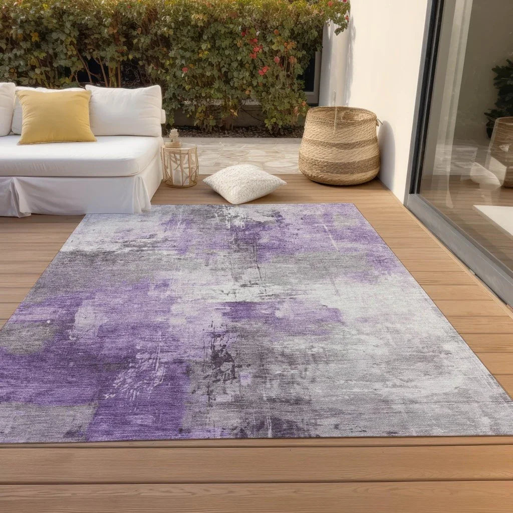Aelon Purple Washable Indoor - Outdoor Rug - LOOMLAN - LOOMLAN Rugs - Outdoor Rugs