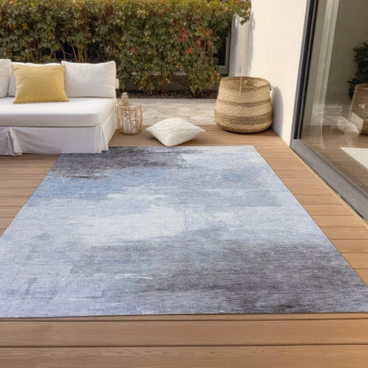 Aelora Blue Washable Indoor - Outdoor Rug - LOOMLAN - LOOMLAN Rugs - Outdoor Rugs