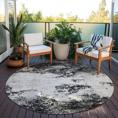 Aera Black Washable Indoor-Outdoor Rug-Outdoor Rugs-LOOMLAN Rugs-LOOMLAN