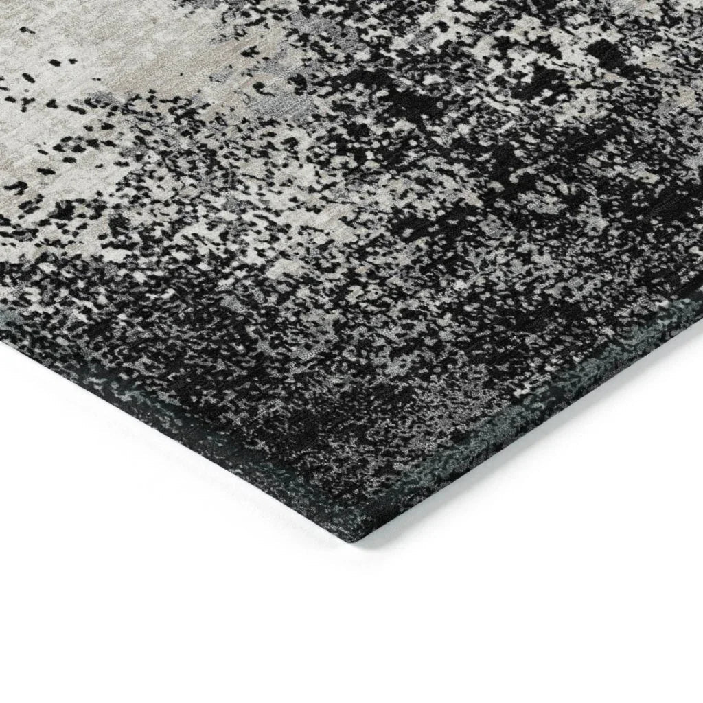 Aera Black Washable Indoor-Outdoor Rug-Outdoor Rugs-LOOMLAN Rugs-LOOMLAN