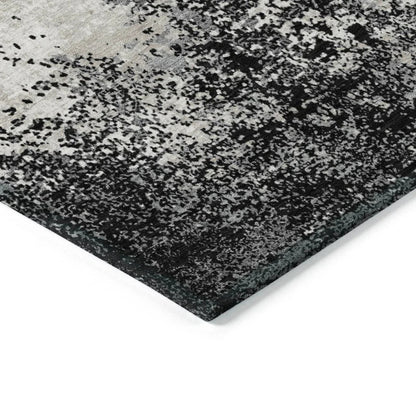 Aera Black Washable Indoor-Outdoor Rug-Outdoor Rugs-LOOMLAN Rugs-LOOMLAN