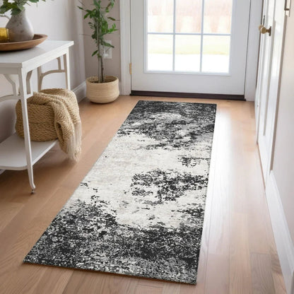 Aera Black Washable Indoor-Outdoor Rug-Outdoor Rugs-LOOMLAN Rugs-LOOMLAN