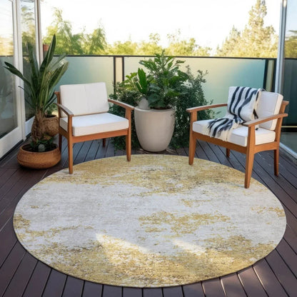 Aera Gold Washable Indoor-Outdoor Rug-Outdoor Rugs-LOOMLAN Rugs-LOOMLAN