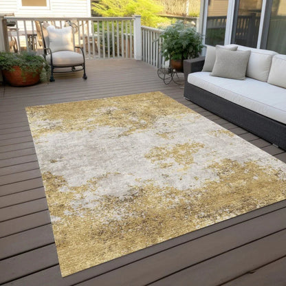 Aera Gold Washable Indoor-Outdoor Rug-Outdoor Rugs-LOOMLAN Rugs-LOOMLAN