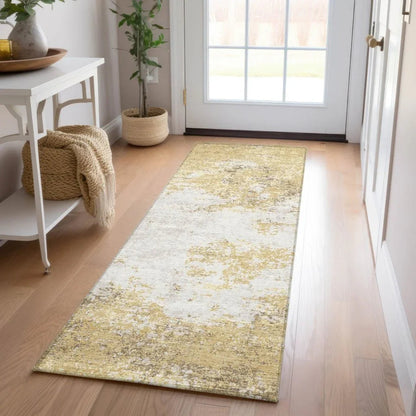 Aera Gold Washable Indoor-Outdoor Rug-Outdoor Rugs-LOOMLAN Rugs-LOOMLAN