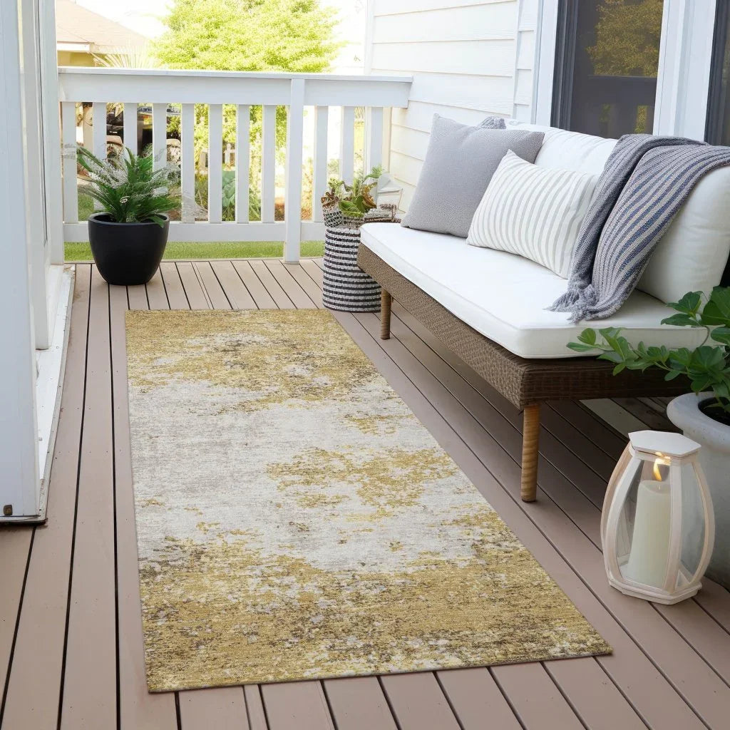 Aera Gold Washable Indoor-Outdoor Rug-Outdoor Rugs-LOOMLAN Rugs-LOOMLAN