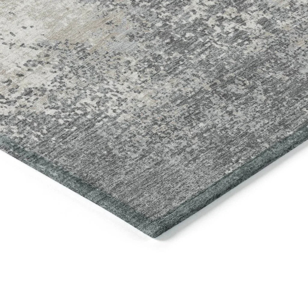 Aera Gray Washable Indoor-Outdoor Rug-Outdoor Rugs-LOOMLAN Rugs-LOOMLAN