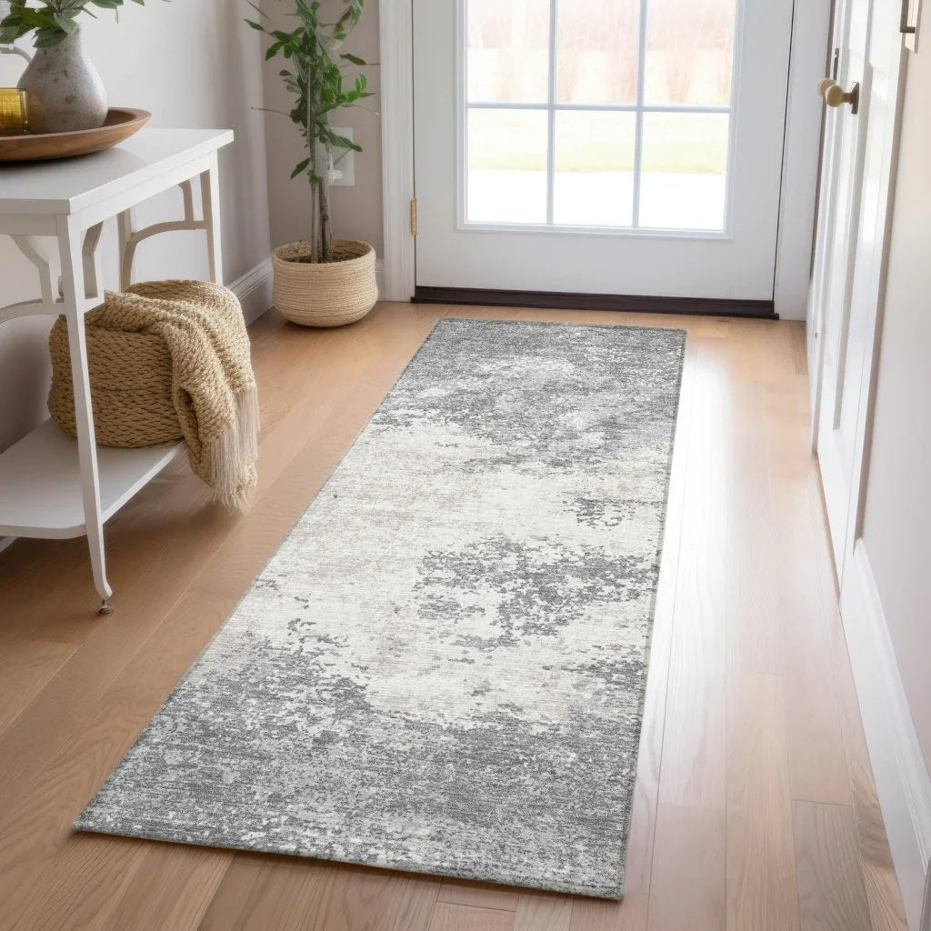 Aera Gray Washable Indoor-Outdoor Rug-Outdoor Rugs-LOOMLAN Rugs-LOOMLAN