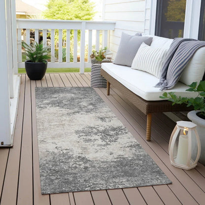 Aera Gray Washable Indoor-Outdoor Rug-Outdoor Rugs-LOOMLAN Rugs-LOOMLAN
