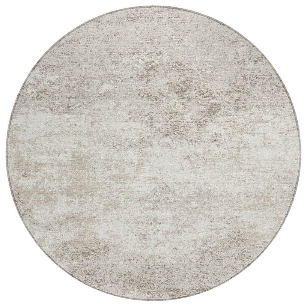 Aera Ivory Washable Indoor-Outdoor Rug-Outdoor Rugs-LOOMLAN Rugs-8' x 8'-LOOMLAN