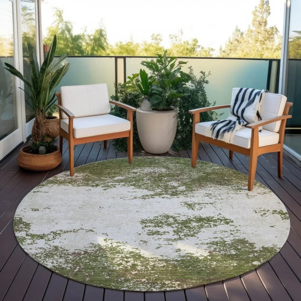 Aera Olive Washable Indoor-Outdoor Rug-Outdoor Rugs-LOOMLAN Rugs-LOOMLAN
