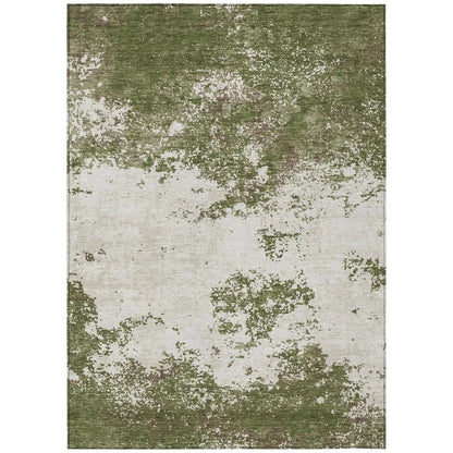 Aera Olive Washable Indoor-Outdoor Rug-Outdoor Rugs-LOOMLAN Rugs-2'6" x 3'10"-LOOMLAN