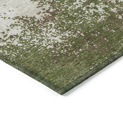 Aera Olive Washable Indoor-Outdoor Rug-Outdoor Rugs-LOOMLAN Rugs-LOOMLAN