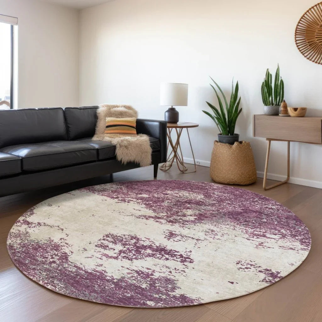 Aera Purple Washable Indoor-Outdoor Rug-Outdoor Rugs-LOOMLAN Rugs-LOOMLAN