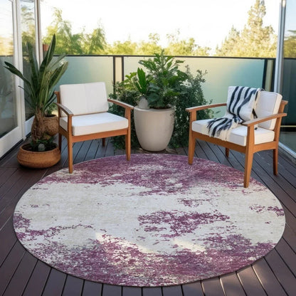 Aera Purple Washable Indoor-Outdoor Rug-Outdoor Rugs-LOOMLAN Rugs-LOOMLAN