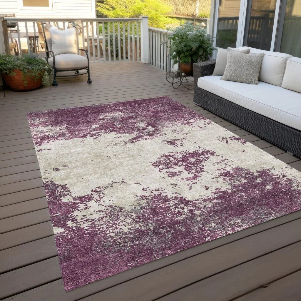 Aera Purple Washable Indoor-Outdoor Rug-Outdoor Rugs-LOOMLAN Rugs-LOOMLAN