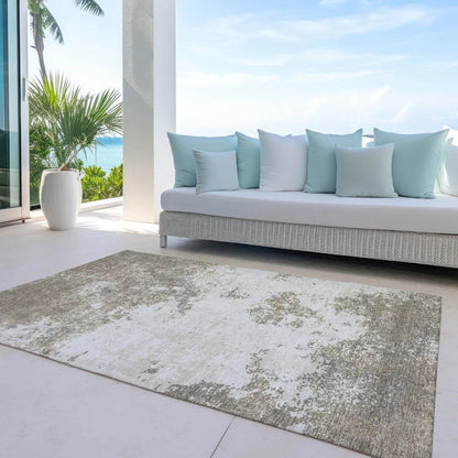 Aera Taupe Washable Indoor-Outdoor Rug-Outdoor Rugs-LOOMLAN Rugs-LOOMLAN