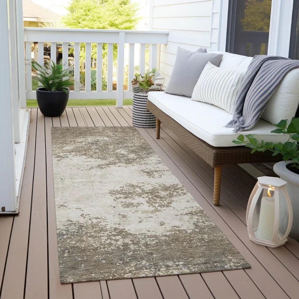 Aera Taupe Washable Indoor-Outdoor Rug-Outdoor Rugs-LOOMLAN Rugs-LOOMLAN