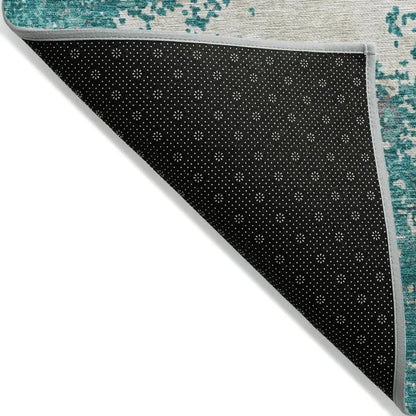 Aera Teal Washable Indoor-Outdoor Rug-Outdoor Rugs-LOOMLAN Rugs-LOOMLAN