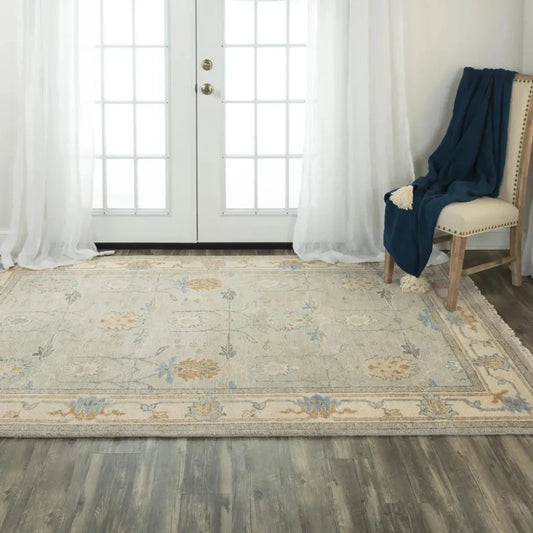 Aero Border Beige Large Area Rugs For Living Room - LOOMLAN - LOOMLAN - Area Rugs