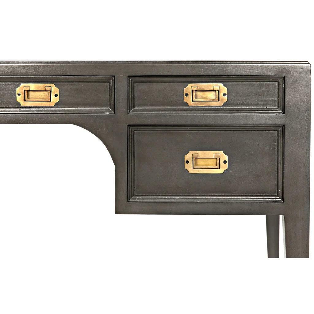 Africa With Drawers Wooden Desk-Home Office Desks-Noir-LOOMLAN