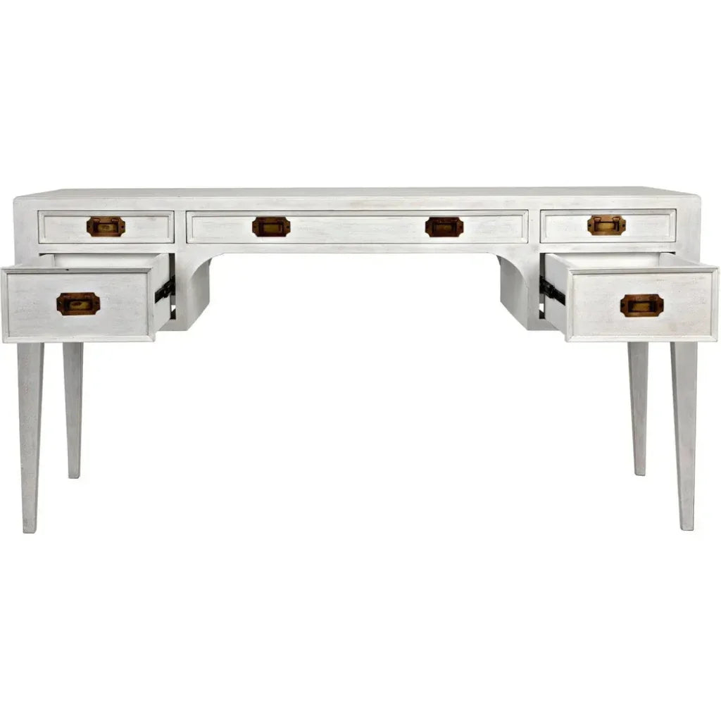 Africa With Drawers Wooden Desk-Home Office Desks-Noir-LOOMLAN