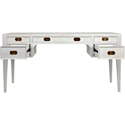 Africa With Drawers Wooden Desk-Home Office Desks-Noir-LOOMLAN