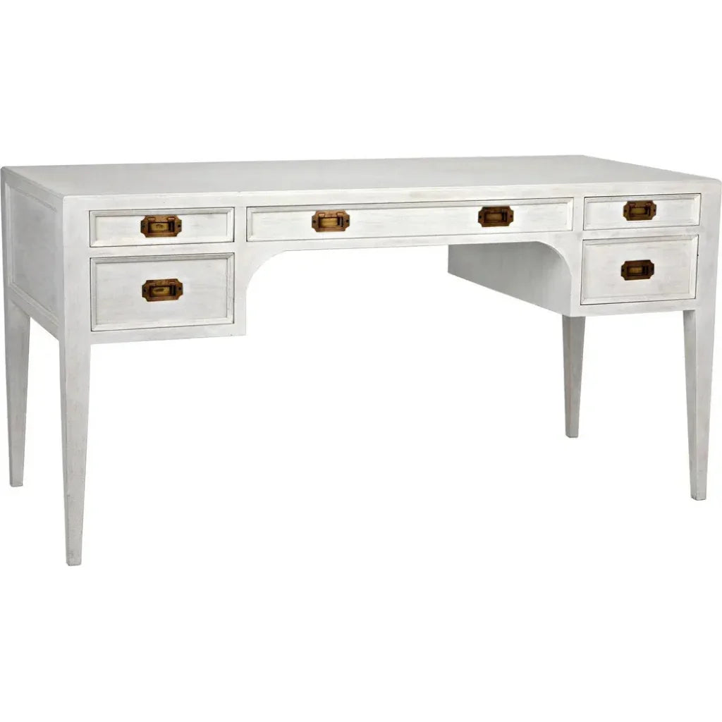 Africa With Drawers Wooden Desk-Home Office Desks-Noir-LOOMLAN