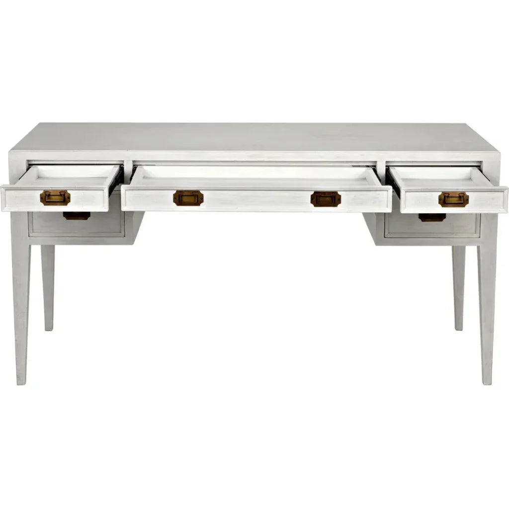 Africa With Drawers Wooden Desk-Home Office Desks-Noir-LOOMLAN