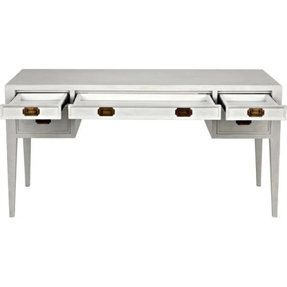 Africa With Drawers Wooden Desk-Home Office Desks-Noir-LOOMLAN