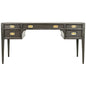 Africa With Drawers Wooden Desk-Home Office Desks-Noir-Black-LOOMLAN