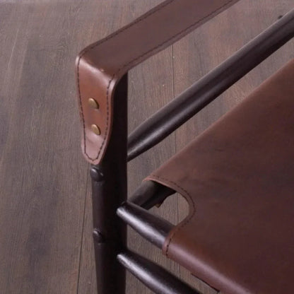 African Tobacco Leather Accent Chair Karly - LOOMLAN - Peninsula Home - Accent Chairs