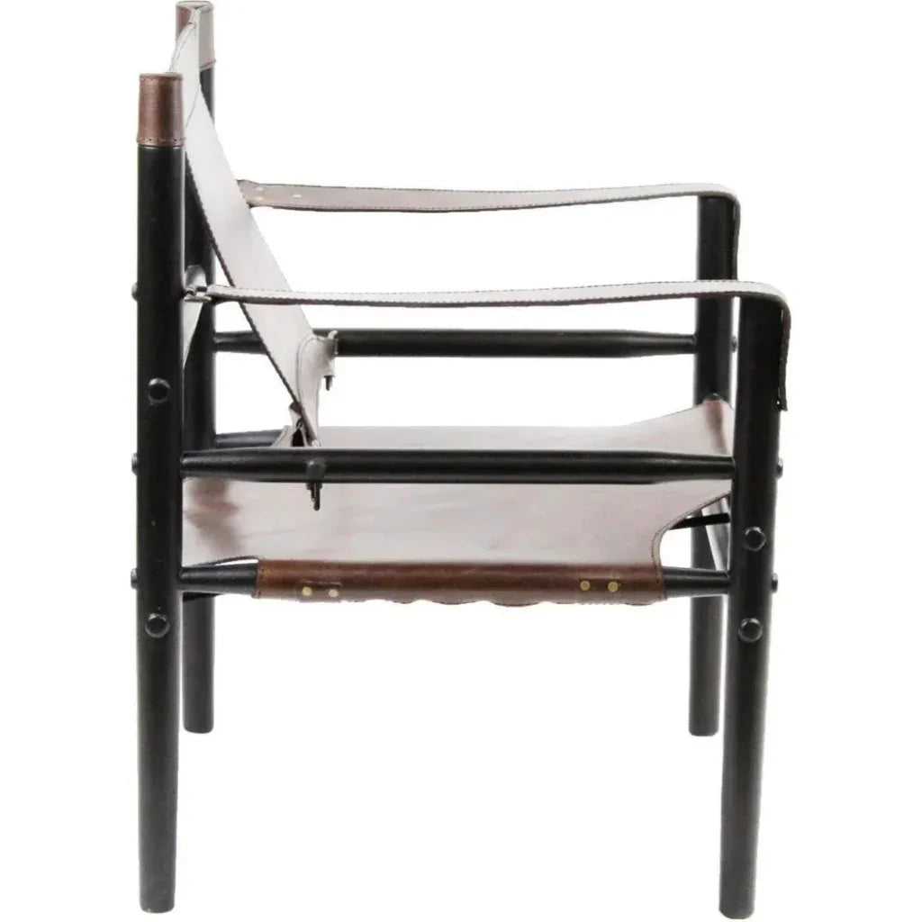 African Tobacco Leather Accent Chair Karly - LOOMLAN - Peninsula Home - Accent Chairs