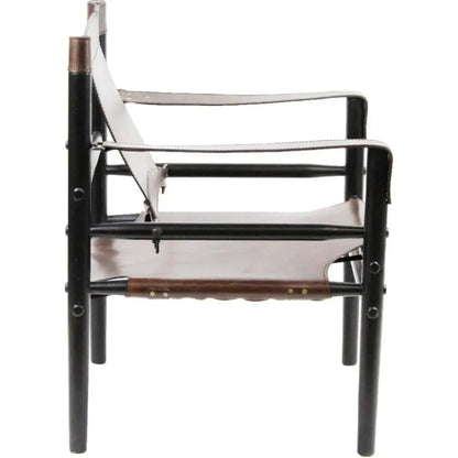 African Tobacco Leather Accent Chair Karly - LOOMLAN - Peninsula Home - Accent Chairs